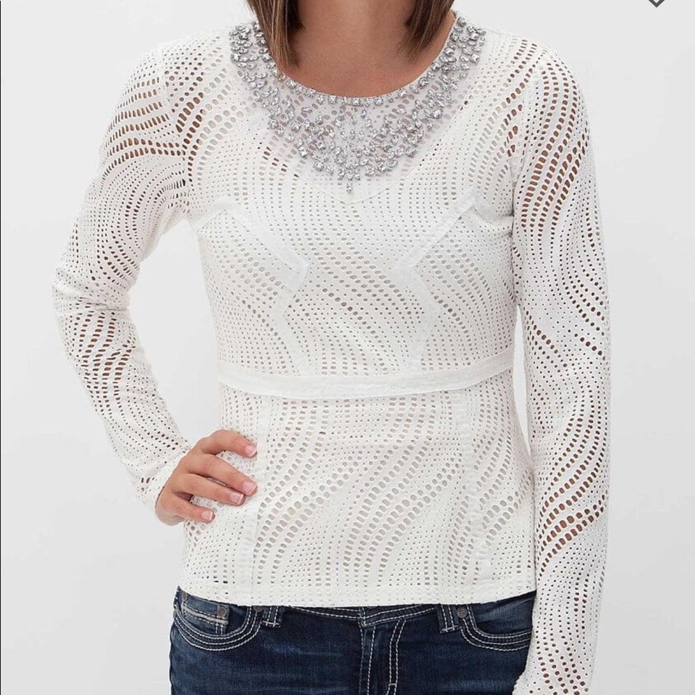 BKE Jeweled White Top